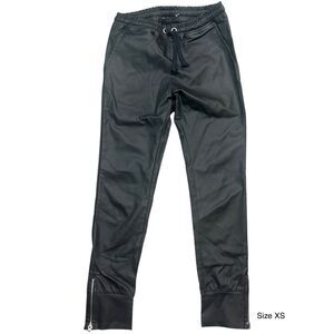 Womens Stretchy Latex Faux Leather Size XS Black Pants Leggings Slim Fit Skinny